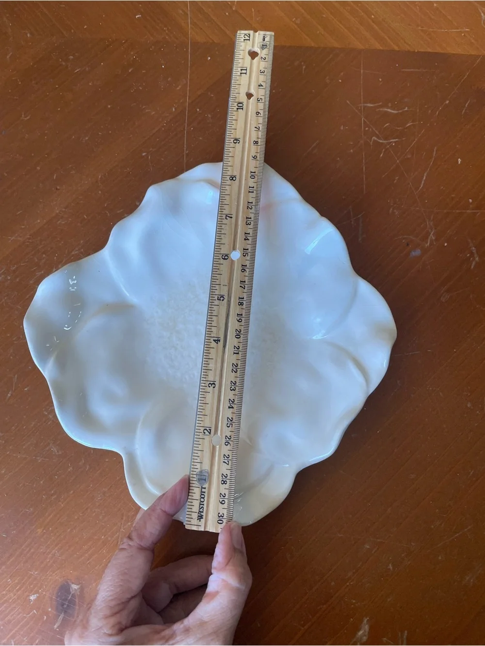 Pottery Barn Creme Ceramic Flower-Shaped Candy, Trinket Dish